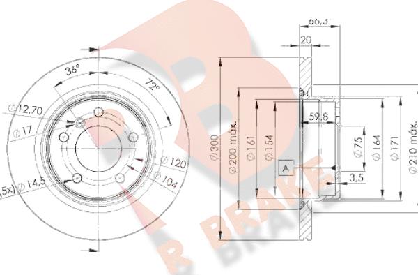 R Brake 78RBD23406 - Bremžu diski autospares.lv