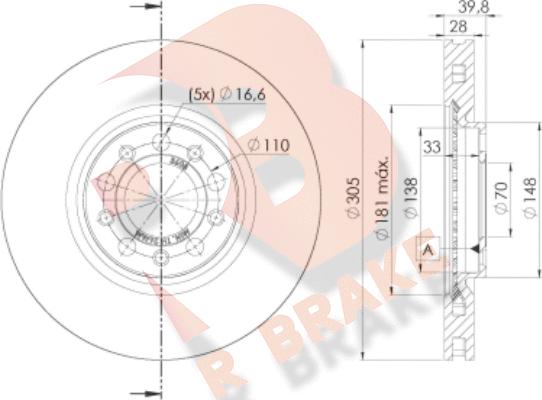 R Brake 78RBD23608 - Bremžu diski www.autospares.lv