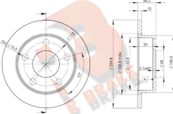 R Brake 78RBD23634 - Bremžu diski www.autospares.lv