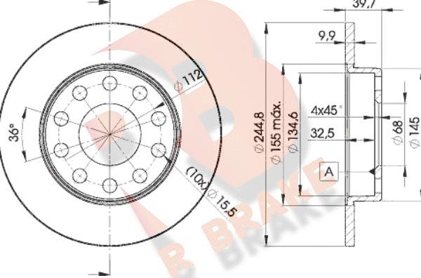 R Brake 78RBD23637 - Bremžu diski www.autospares.lv