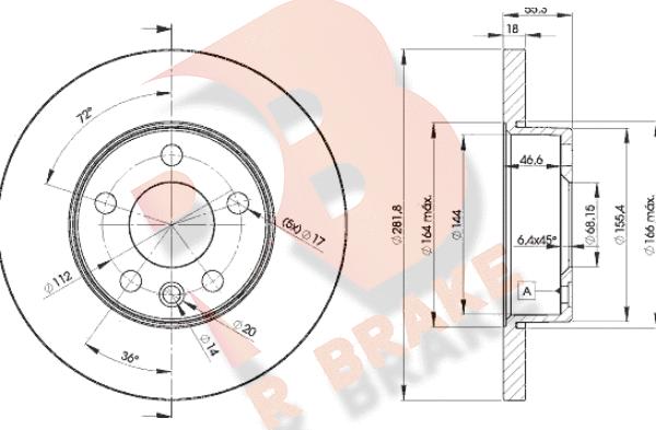 R Brake 78RBD23018 - Тормозной диск www.autospares.lv