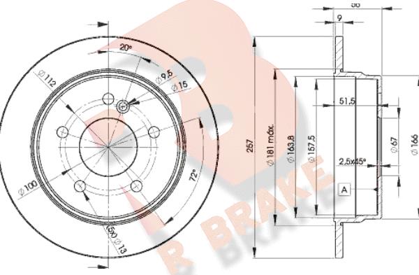 R Brake 78RBD23181 - Bremžu diski autospares.lv