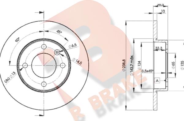 R Brake 78RBD23325 - Тормозной диск www.autospares.lv