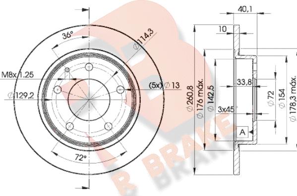 R Brake 78RBD23259 - Bremžu diski www.autospares.lv