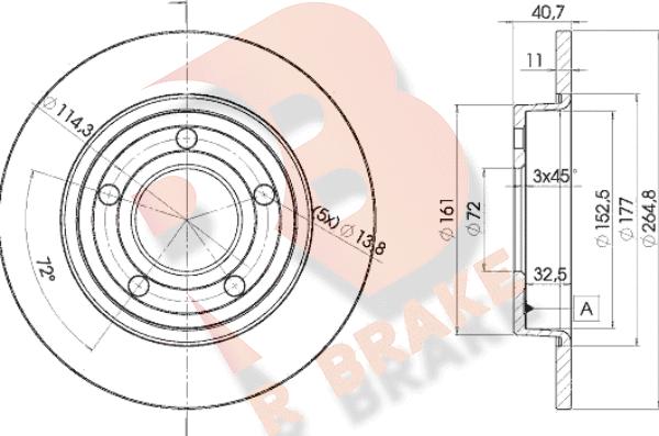 R Brake 78RBD23275 - Bremžu diski autospares.lv