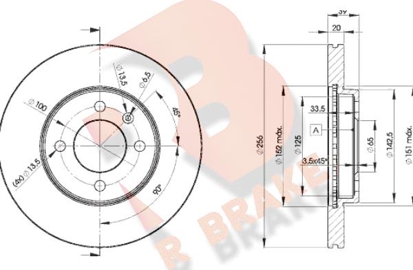 R Brake 78RBD23790 - Bremžu diski www.autospares.lv