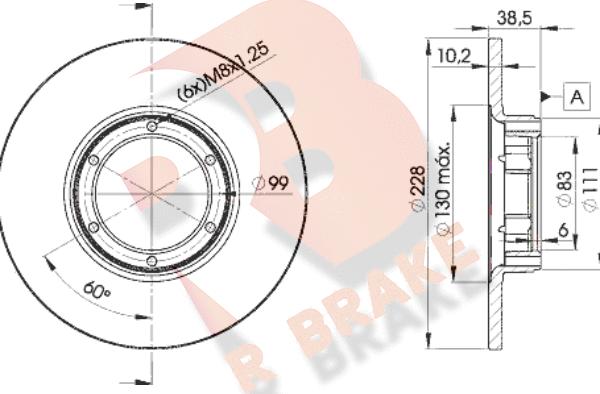 R Brake 78RBD22500 - Brake Disc www.autospares.lv