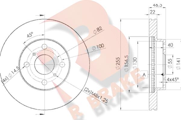 R Brake 78RBD22038 - Bremžu diski www.autospares.lv