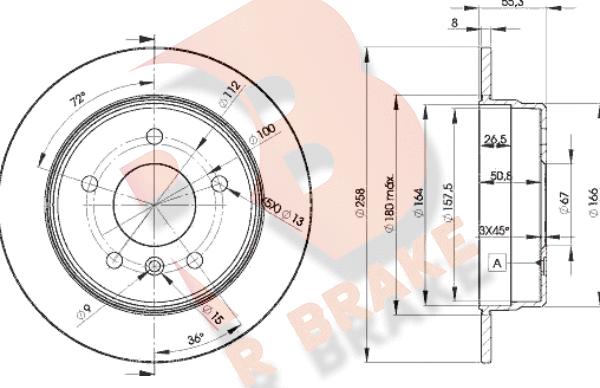 R Brake 78RBD22113 - Bremžu diski autospares.lv