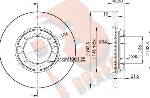 R Brake 78RBD22135 - Bremžu diski www.autospares.lv