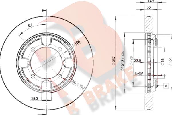 R Brake 78RBD22830 - Bremžu diski www.autospares.lv