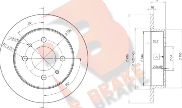 R Brake 78RBD27763 - Bremžu diski www.autospares.lv