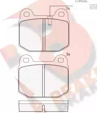 R Brake RB0946 - Bremžu uzliku kompl., Disku bremzes www.autospares.lv