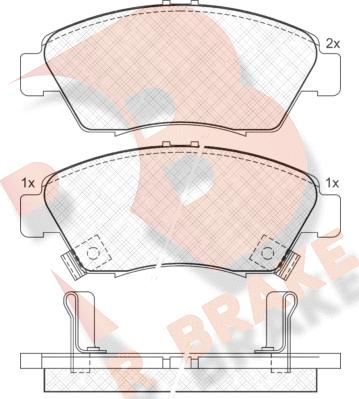 R Brake RB0959 - Bremžu uzliku kompl., Disku bremzes www.autospares.lv