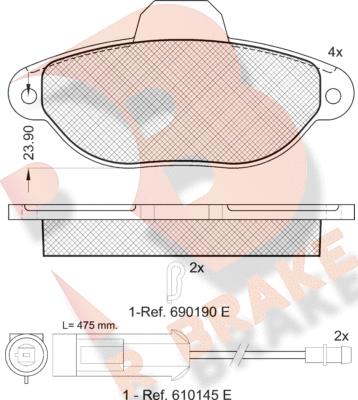 R Brake RB0953 - Brake Pad Set, disc brake www.autospares.lv