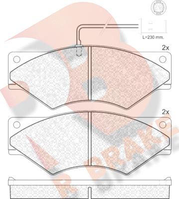 R Brake RB0965 - Bremžu uzliku kompl., Disku bremzes www.autospares.lv