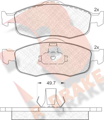 R Brake RB0916 - Bremžu uzliku kompl., Disku bremzes www.autospares.lv