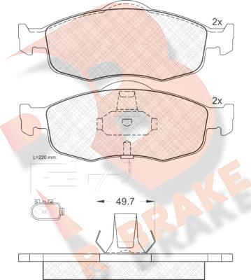 R Brake RB0917 - Bremžu uzliku kompl., Disku bremzes www.autospares.lv