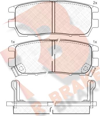 R Brake RB0980 - Тормозные колодки, дисковые, комплект www.autospares.lv