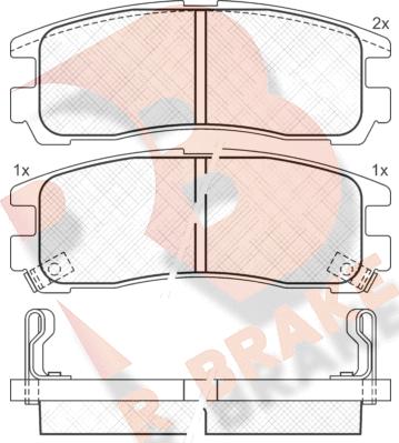 R Brake RB0981 - Bremžu uzliku kompl., Disku bremzes www.autospares.lv