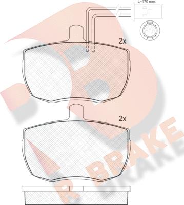 R Brake RB0935 - Тормозные колодки, дисковые, комплект www.autospares.lv