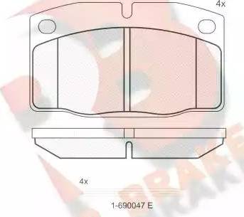 R Brake RB0454-066 - Тормозные колодки, дисковые, комплект www.autospares.lv