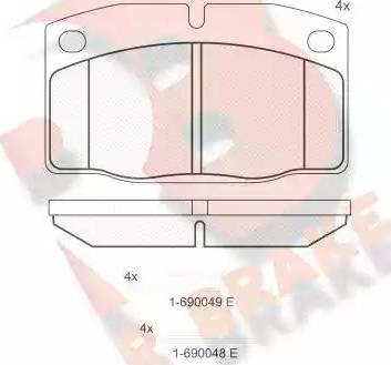 R Brake RB0454-073 - Bremžu uzliku kompl., Disku bremzes www.autospares.lv