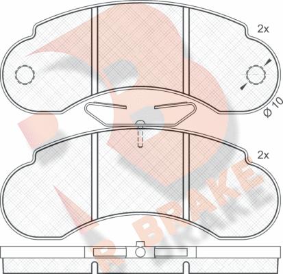 R Brake RB0452 - Bremžu uzliku kompl., Disku bremzes www.autospares.lv