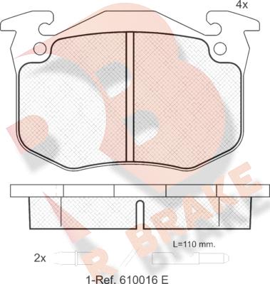 R Brake RB0469 - Bremžu uzliku kompl., Disku bremzes autospares.lv