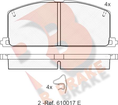 R Brake RB0462 - Bremžu uzliku kompl., Disku bremzes autospares.lv