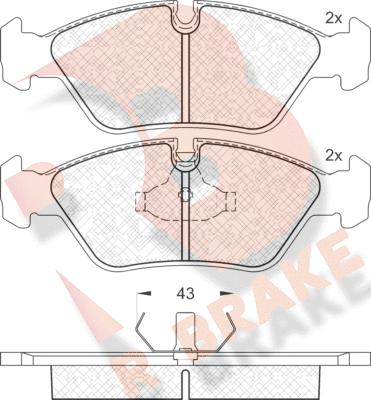 R Brake RB0423 - Bremžu uzliku kompl., Disku bremzes autospares.lv