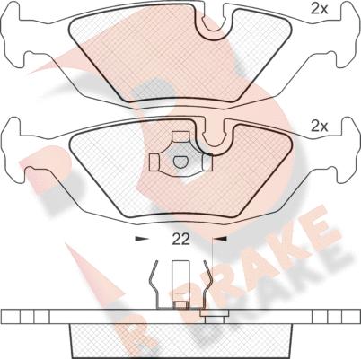 R Brake RB0422 - Brake Pad Set, disc brake www.autospares.lv