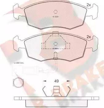 R Brake RB0475 - Bremžu uzliku kompl., Disku bremzes autospares.lv