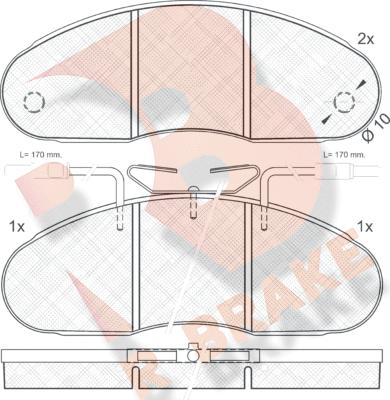 R Brake RB0560 - Bremžu uzliku kompl., Disku bremzes autospares.lv