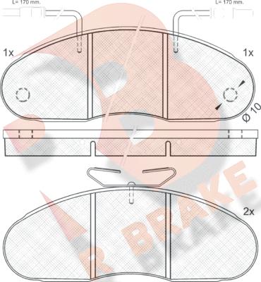 R Brake RB0561 - Bremžu uzliku kompl., Disku bremzes autospares.lv