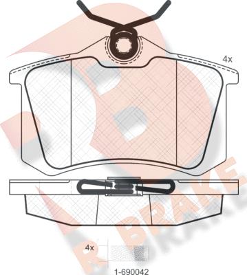 R Brake RB0697-700 - Bremžu uzliku kompl., Disku bremzes www.autospares.lv