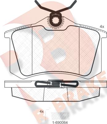 R Brake RB0697-703 - Bremžu uzliku kompl., Disku bremzes www.autospares.lv