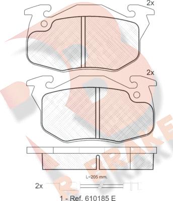 R Brake RB0633 - Bremžu uzliku kompl., Disku bremzes autospares.lv