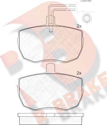 R Brake RB0671 - Bremžu uzliku kompl., Disku bremzes autospares.lv