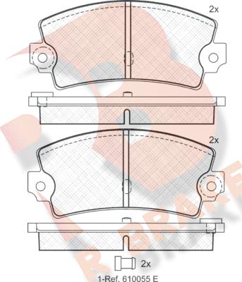 R Brake RB0098 - Bremžu uzliku kompl., Disku bremzes autospares.lv