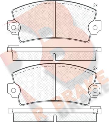 R Brake RB0052 - Bremžu uzliku kompl., Disku bremzes autospares.lv