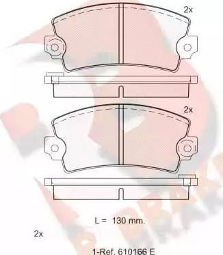 R Brake RB0101-066 - Bremžu uzliku kompl., Disku bremzes autospares.lv