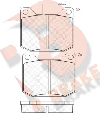 R Brake RB0120 - Тормозные колодки, дисковые, комплект www.autospares.lv