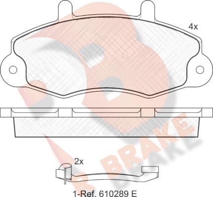 R Brake RB0896-203 - Bremžu uzliku kompl., Disku bremzes www.autospares.lv