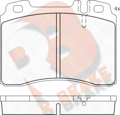 R Brake RB0861-200 - Bremžu uzliku kompl., Disku bremzes autospares.lv