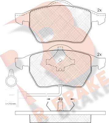 R Brake RB0808 - Bremžu uzliku kompl., Disku bremzes autospares.lv