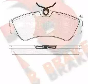 R Brake RB0881 - Тормозные колодки, дисковые, комплект www.autospares.lv