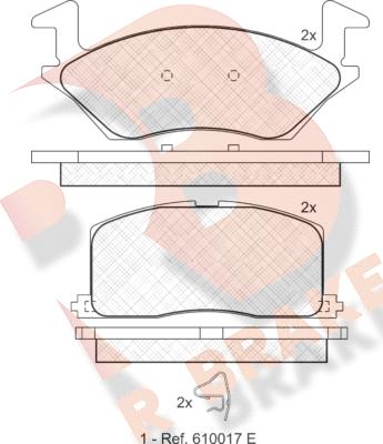 R Brake RB0888 - Тормозные колодки, дисковые, комплект www.autospares.lv