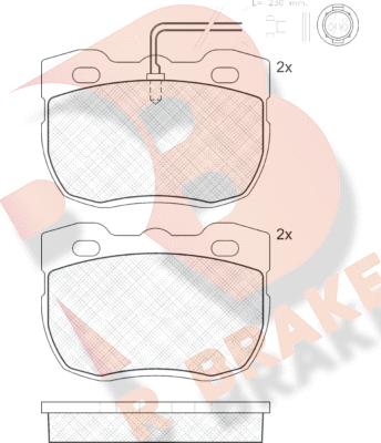 R Brake RB0839-203 - Bremžu uzliku kompl., Disku bremzes autospares.lv