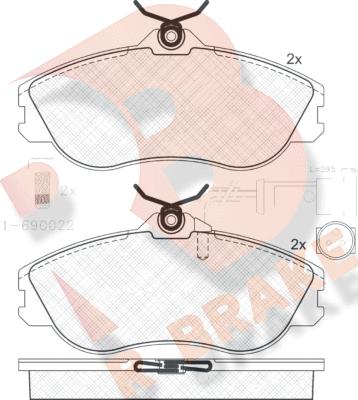 R Brake RB0873-202 - Bremžu uzliku kompl., Disku bremzes autospares.lv